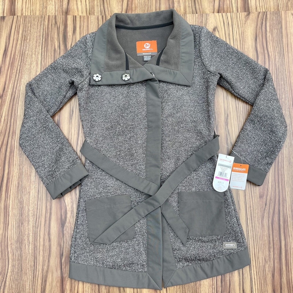 NWT Merrell Women's Size XXS Talley Swacket Sweater Jacket JWF22041-011 Shadow